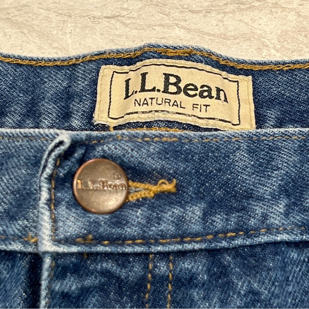 LL Bean Jeans 38x29 Blue Denim Natural Fit 100% Cotton RN 104731 - Picture 8 of 13